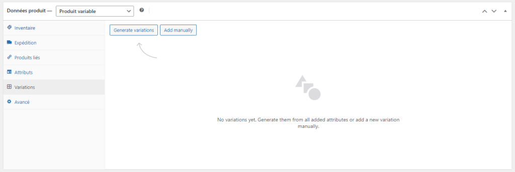 Interface de l'administration WordPress